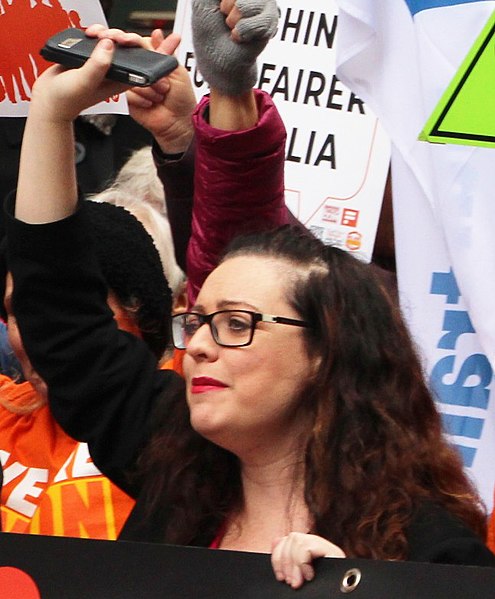 File:Van Badham at Bust the Budget Melbourne march.jpg
