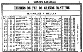 Horaires du Versailles à Maule en mai 1914