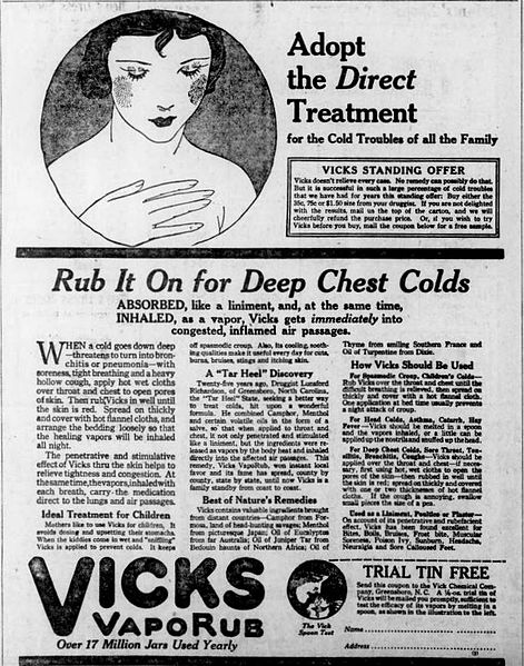 Berkas:Vicks VapoRub - March 1922 Ad.jpg