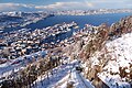 English: View of Fløibanen and the city of Bergen, Norway during winter.