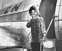 Wien stewardess dressed for the Arctic, Point Barrow, 1950