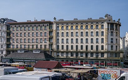 So kommt man zu Wienzeilenhäuser Von Otto Wagner mit den Öffentlichen - Mehr zum Ort Hier