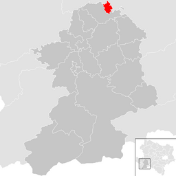Kommunens läge i distriktet Scheibbs