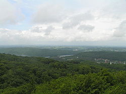 Vue sur les hautes terres du lac Ostzyckie