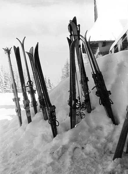 File:Winter, snow, skis, icicle Fortepan 62119.jpg