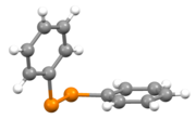 Ball-and-stick model of diphenyl disulfide