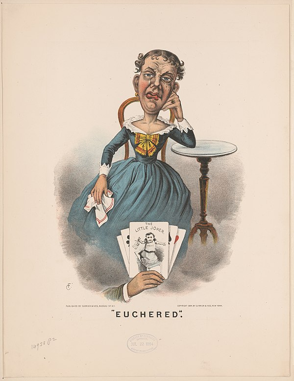 "Euchered"; lithograph (1884) from the Library of Congress