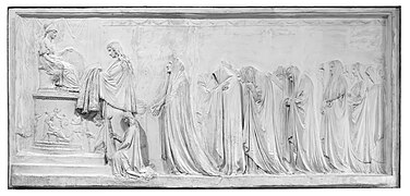 Hecuba and the Trojan women offer the peplos to Pallas by Antonio Canova in Correr Museum