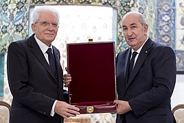 Avec Sergio Mattarella, président de la République italienne (2021).
