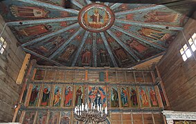 The sky-shaped ceiling in naos