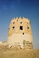 A photo of the tower of Darin Castle after cracks appeared on it.