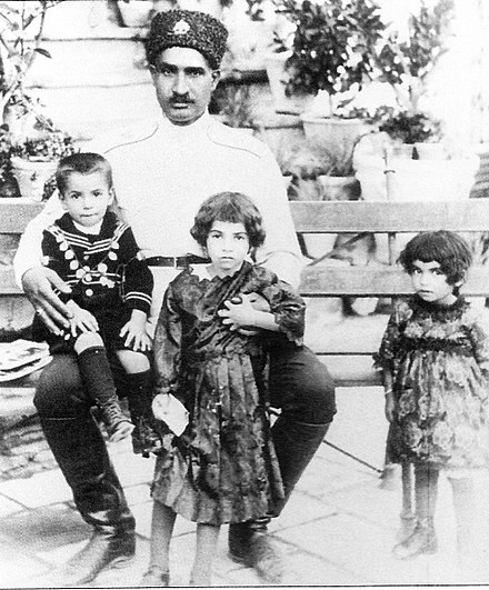 Reza Shah and his children, 1920s
