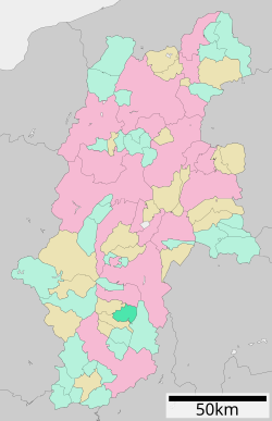 Location of Nakagawa in Nagano Prefecture