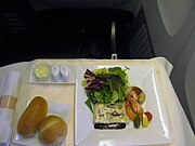 日本航空エグゼクティブクラス機内洋食（メイン一例）