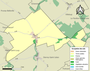 Kolorowa mapa przedstawiająca użytkowanie gruntów.