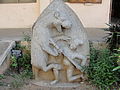 14 th Ccentury A.D Hero Stone, a Hero fighting with a tiger.JPG