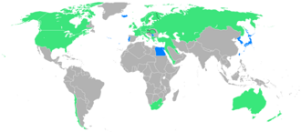 Participants; blue: first time. Yellow dot: Stockholm 1912 Summer Olympic games countries.png