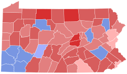 1942 Pennsylvania gubernur hasil pemilihan peta oleh county.svg