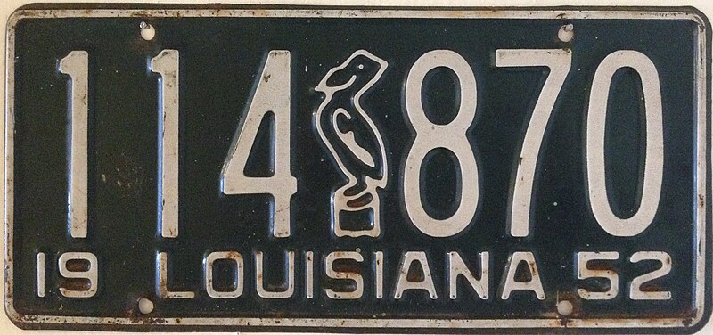 File:1952 Louisiana license plate 114 870.jpg