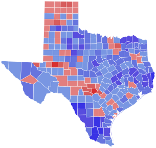 1982 Texas gubernatorial election results map by county.svg