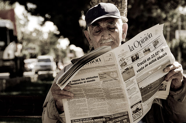 reading newspaper