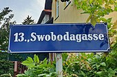 Straßenschild Swobodagasse