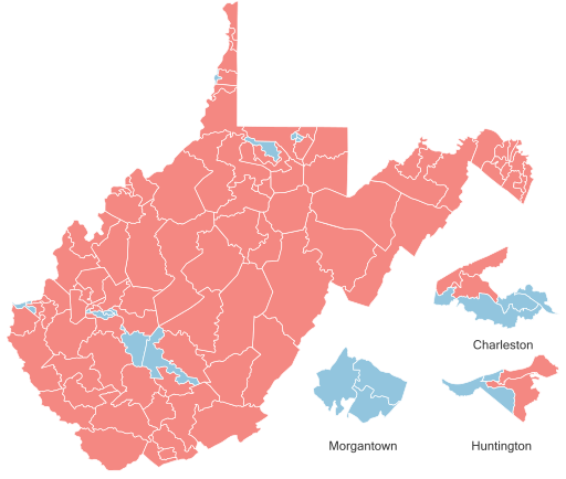 File:2022 West Virginia House Election Results no percentages.svg
