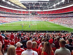 An overview of Wembley Stadium during the 2023 Challenge Cup Final.