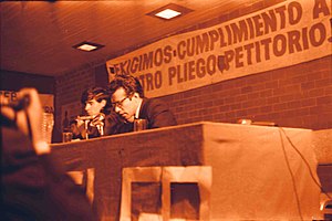 Strike Council members Cabeza de Vaca and Perello at a press conference. (Mexico, 1968) 9 la mateixa conferencia.jpg