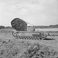 Churchill AVRE of 79th Armoured Division with fascine in position, Suffolk, 6 September 1943