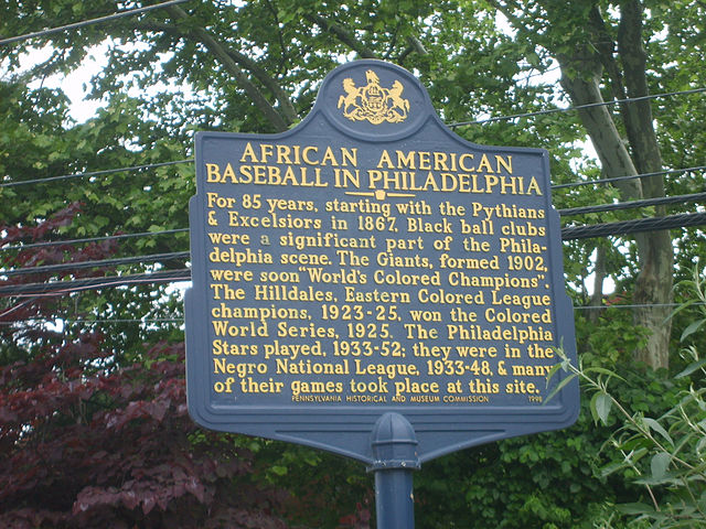 "African American Baseball in Philadelphia", Pennsylvania Historical and Museum Commission, (1998) at Belmont and Parkside Avenues, Philadelphia, PA 1