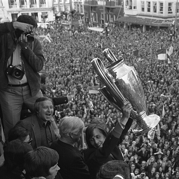 The European Champion Clubs' Cup held here by Johan Cruyff in 1972, is awarded to the winners of the UEFA Champions League