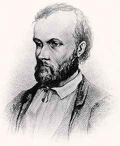 Aleksis Kiwi som tegning fra 1873 af Albert Edelfelt.