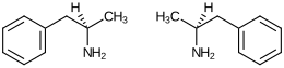 Amphetamine enantiomeres.svg