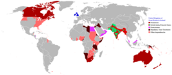 An anachronous map of the British Empire.