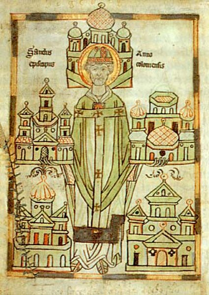 Anno showing monasteries he established in a copy of the Vita Annonis Minor