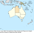 Map of the change to Australia on 1 July 1949.