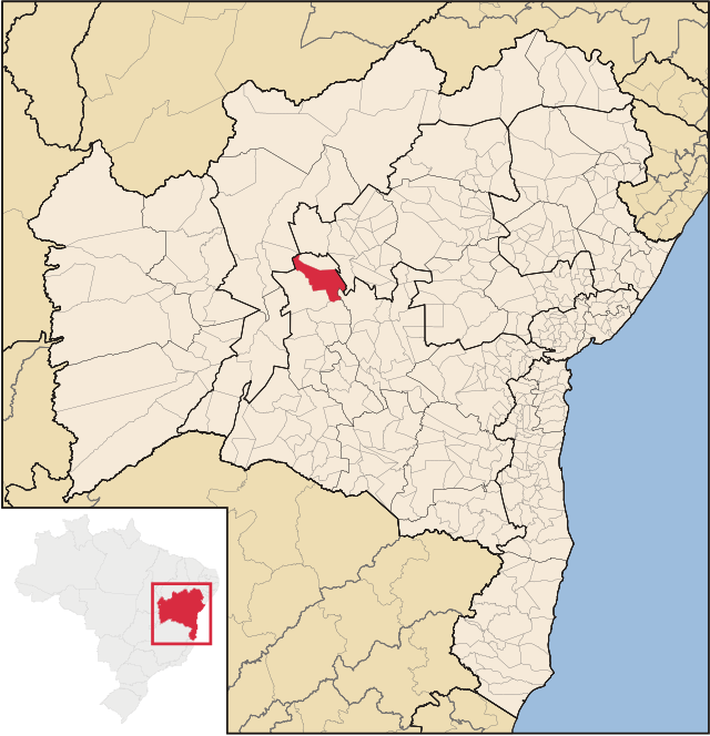 Localização de Brotas de Macaúbas na Bahia