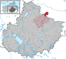 Läget för kommunen Bartow i Landkreis Mecklenburgische Seenplatte