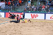 Deutsch: Beachhandball Europameisterschaften 2019 (Beach handball Euro); Tag 5: 6. Juli 2019 – Frauen, Platzierungsspiel für die Ränge 9–12, Deutschland-Polen 2:1 (22:23, 19:16, 7:6) English: Beach handball Euro; Day 5: 6 July 2019 – Placement Match/Cross Match for rank 9–12 Women – Germany-Poland 2:1 (22:23, 19:16, 7:6)