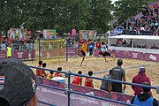 Deutsch: Beachhandball bei den Olympischen Jugendspielen 2018; Tag 5, 10. November 2018; Jungen, Hauptrunde - Thailand-Argentinien 2:1 English: Beach handball at the 2018 Summer Youth Olympics at 11 October 2018 – Boys Main Round – Thailand-Argentina 2:1