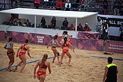 Deutsch: Beachhandball bei den Olympischen Jugendspielen 2018; Tag 5, 10. November 2018; Mädchen, Hauptrunde - Kroatien-Argentinien 1:2 English: Beach handball at the 2018 Summer Youth Olympics at 11 October 2018 – Girls Main Round – Croatia-Argentina 1:2