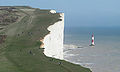 Looking towards the cliffs and lighthouse from the west near Birling Gap.