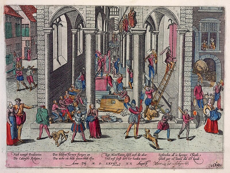 File:Beeldenstorm (Iconoclastic Fury) in Antwerpen 1566 Frans Hogenberg.jpg