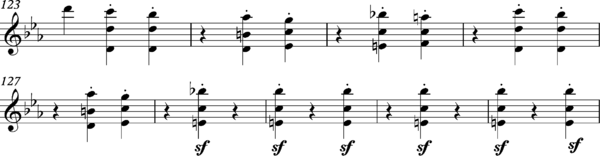 Beethoven, Symphony No.3, first movement, bars 123-131, first violin part Beethoven, Symphony No.3, first movement, bars 123-131, first violin part.png