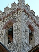 Bell chamber, the room in which the bells are housed; its walls are pierced by openings which allow the sound to escape. (images)