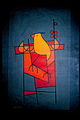 BIRD IN A FLOWER PATCH, Acrylic. Copyright 1990 James Pollock.
