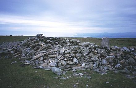 The sprawling cairn on the wide summit of Black Combe