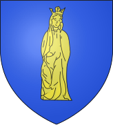Coat of arms of Saint Sauveur de Villeloin Abbey: Azure, a Notre-Dame Or.[13]
