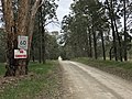 English: A speed sign fixed to a tree on Warmatta Road at Boomanoomana, New South Wales